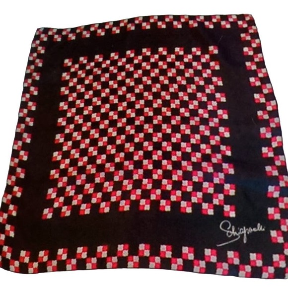 Vintage Schiaperelli 100% silk scarf 26 inch square - Picture 2 of 5